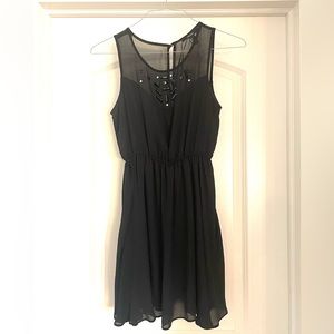 Black chiffon beaded dress